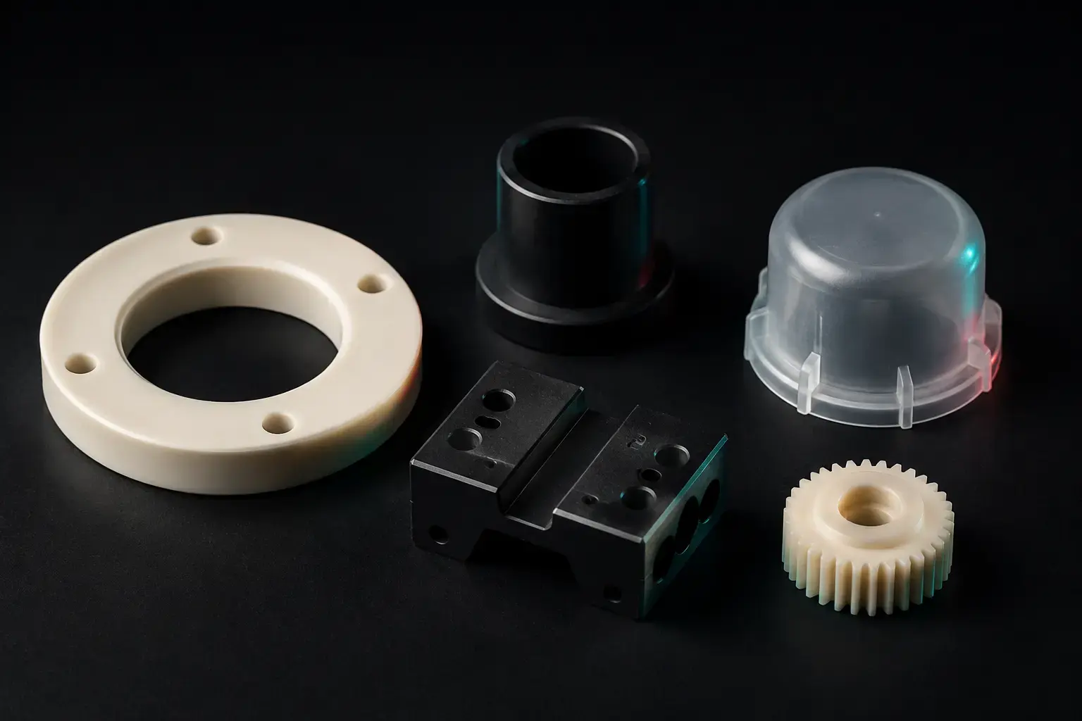 Engineering plastic bushings, guide parts and protective components